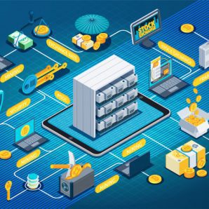 blockchain cryptocurrency isometric flowchart 1284 23782