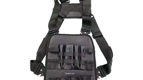 white Barber Rig Functional Barber Rig Chest Vest clippers case portable carrier 1 1