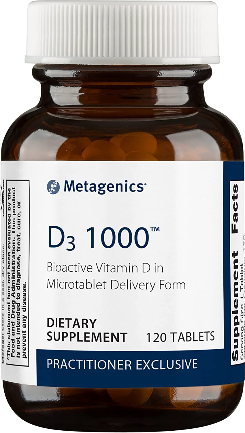 Metagenics Vitamin D3 1000 IU Vitamin D Supplement for Healthy Bone Formation Cardiovascular Health and Immune Support 120 Count