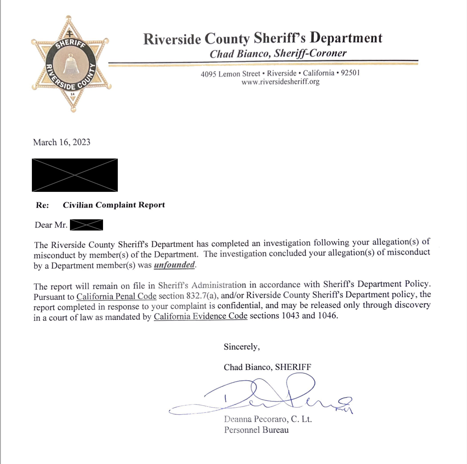collusion amongst riverside county sheriff and deputies in ccw department