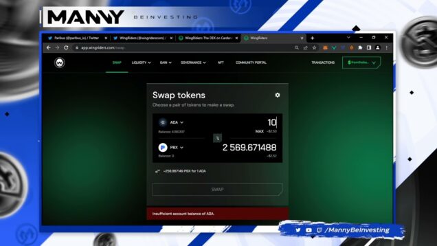 Paribus (PBX) Live on Cardano (ADA) Wingriders DEX
