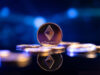 Ethereum,(eth),Cryptocurrency,Coin,In,Front,Of,An,Abstract,Blue