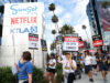 SAG AFTRA actors and WGA writers strike in Burbank