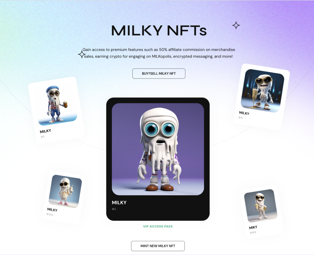 MILKY NFT for Cardano $ADA play to earn $MILK and $MYIELD MILKopolis