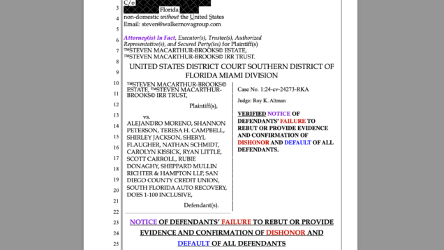 Judgement for over $13 Billion Appears Imminent as Defendants SDCCU and Sheppard Mullin Remain in Dishonor and Default