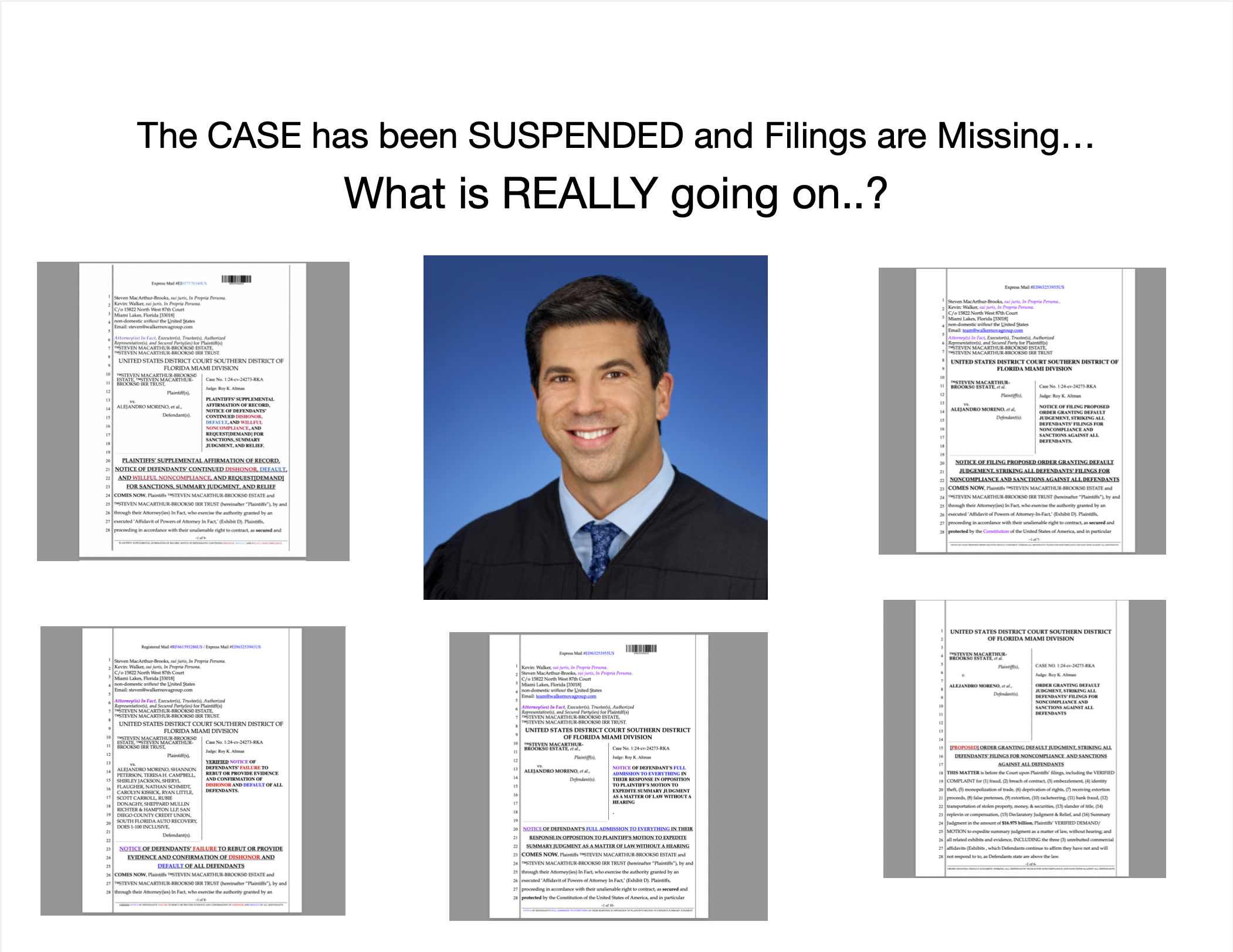 Judge Roy K Altman Delays $16 Billion Lawsuit, Filings are Concealed, and SDCCU and Sheppard Mullin Admit to EVERYTHING on the Record